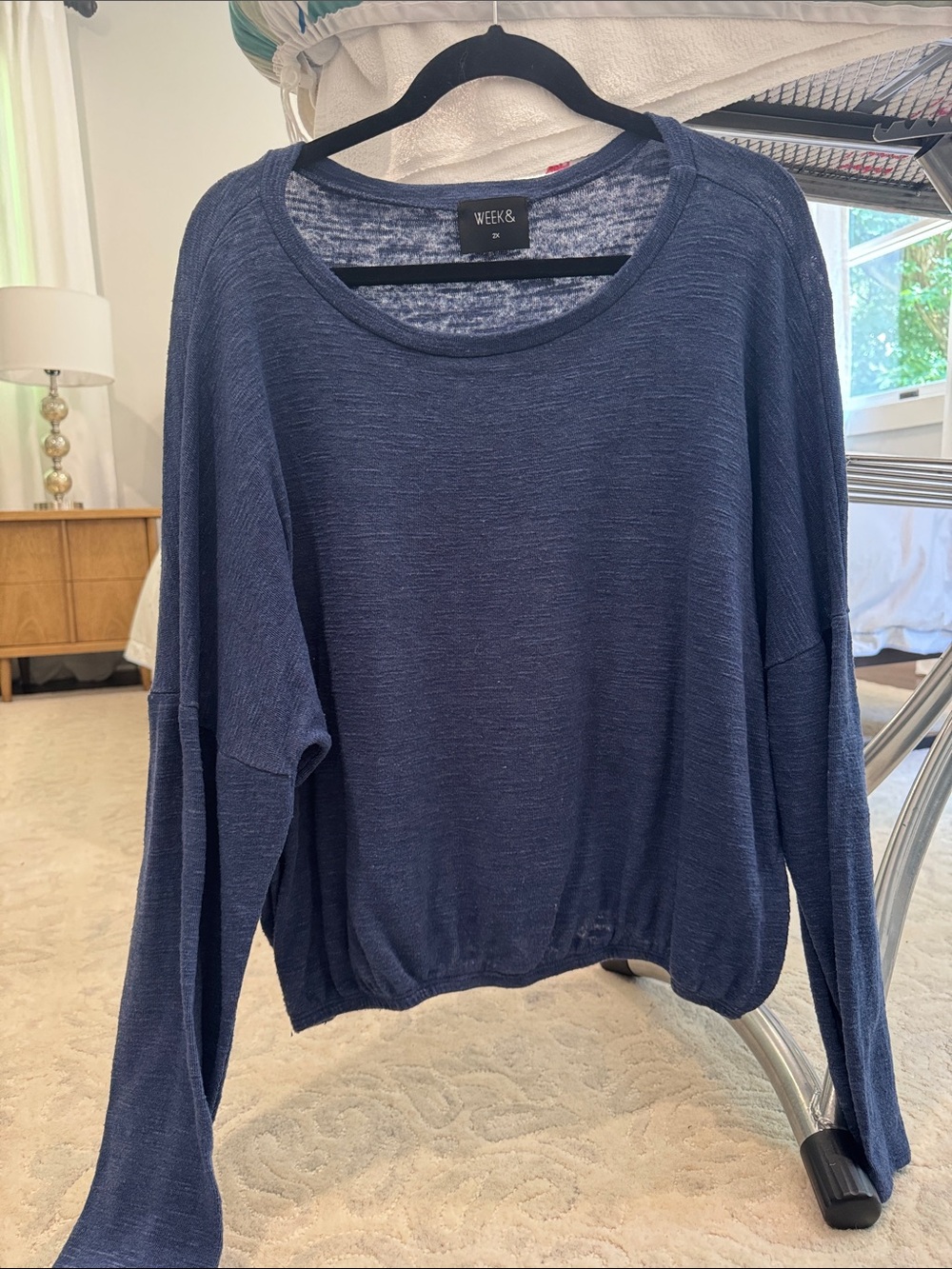 WEEKENDERS Navy Scoop-Neck Lightweight Pullover Sweater